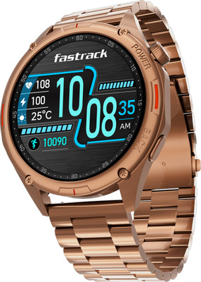 Fastrack Marvellous FX1-1.43''|Super AMOLED|3D Dynamic UI|SS Strap |Premium Fashion Men's Smartwatch(Rose Gold Strap, Free Size)