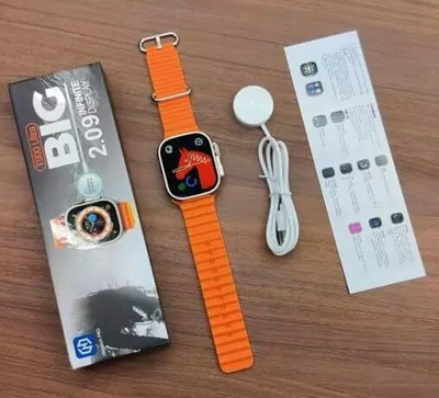 wipix T900 Ultra Combo Smart Watch with Bluetooth Calling, wireless charging pad games Smartwatch(Orange Strap, Free Size)