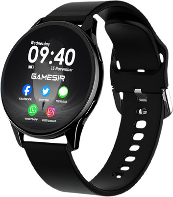 GameSir Active 2 Round Stay Connected with YouTube, Facebook, and Insta Notifications Smartwatch(Black Strap, Free Size)