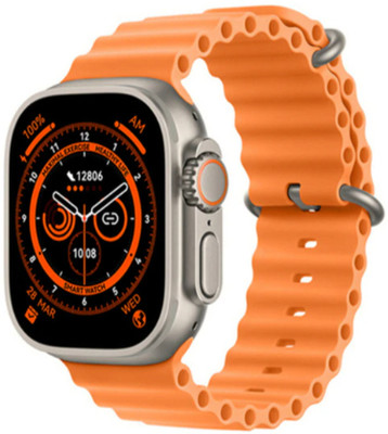 GLowcent T800 ultra BT calling smartwatch compatiable with all Smart phones G237 Smartwatch(Orange Strap, Free Size)