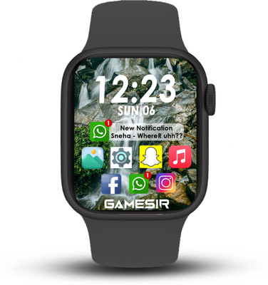 GameSir T55 Full Touch Display IP67 Smart watch men and women Smartwatch(black Strap, Regular size)