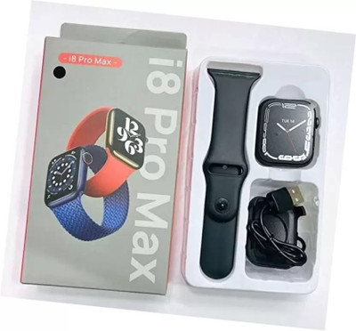 P U COLLECTION Black I8 ProMax S8 BT Smart Watch heart rate & Activity Tracker with extra strap Smartwatch(Black Strap, Free Size)