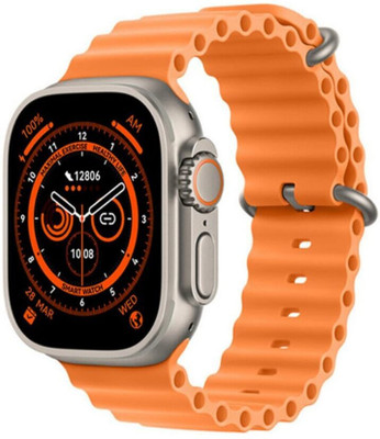 MM telecom Ultra 8 Watch for Android/iOS Calling, Heart Rate, Sports Mode, IP68 (Orange) Smartwatch(Orange Strap, 1.99)
