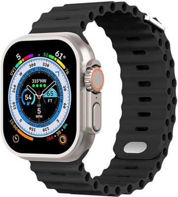 SMARTPLANETSP 1.99 INCH Display Bluetooth Calling T800Ultra 2 with Sports and Activity Tracker Smartwatch(Black Strap, Free Size)