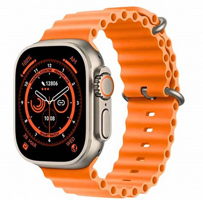 FITRIC T800 Ultra 8 Watch Bluetooth Call Fitness Bracelet Magnetic Charging Smartwatch Smartwatch(orange Strap, M)