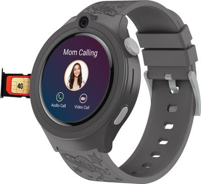 Sekyo MARIO 4G Kids Smartwatch GPS Tracking, Parent Control, SOS, Pedometer Smartwatch(Grey Strap, Real-time Location Tracking Watch, Safety Smartwatch Free size)