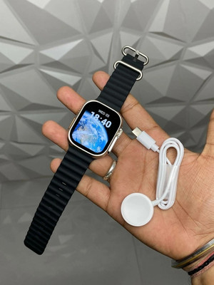 RKLS T800 Ultra SmartWatch With BT Calling and Answer Full Touch Fitness Smartwatch(Black Strap, Free Size)