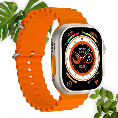 SHIVAAY ENTERPRISES T800 Ultra Smart Watch With Wireless Charging T499 Smartwatch(Orange Strap, Free Size)
