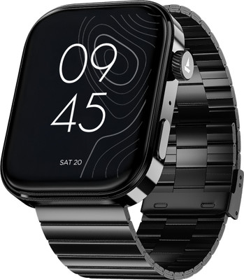 boAt Chrome Endeavour,1.96 AMOLED Display,AI Coach Health Insights,HRV,VO2 Max,IP68 Smartwatch(Steel Black Strap, Free Size)