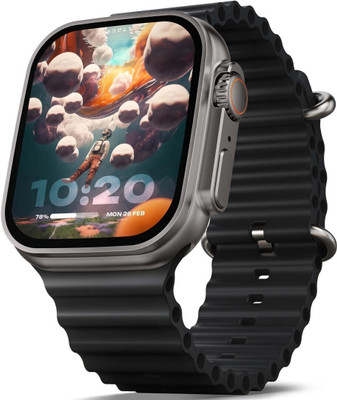 Cubonic T900 Ultra TouchScreen & Magnetic Wireless Charger Smartwatch(Black Strap, Free Size)