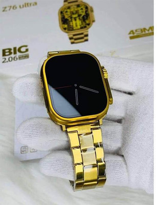 Woonk S9 ultra smart watch with wireless charging T800 Smartwatch(Gold Strap, Free Size)