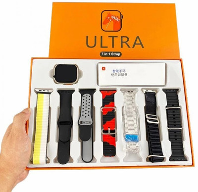 Sitara 7 in 1 Ultra Android Smart Watch Men 4G Network BT Call GPS X8 Ultra T6 Smartwatch(Black Strap, Free Size)