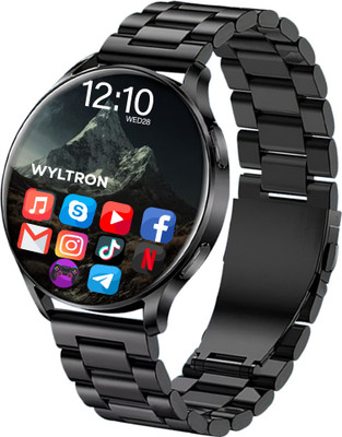 Wyltron Smartwatch Active 2 Black Metal Bluetooth Calling Fitness Fashionable Watch Smartwatch(BLACK METAL Strap, Free Size)
