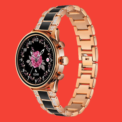 Wifton Women Smart watch Fitness Tracker Touchscreen Bluetooth Smartwatch Smartwatch(Gold Strap, Free Size)