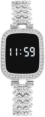 KYOKA Rose Gold LED Digital Watch with Rhinestone Bracelet for Stylish Girls & Womens Smartwatch(NA Strap, GIRLS)