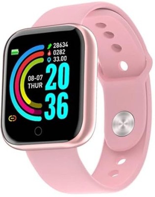 Parv D20 Touchscreen Smart Watch Bluetooth Smartwatch with Heart Rate Sensor-Pink Smartwatch(Pink Strap, Free)
