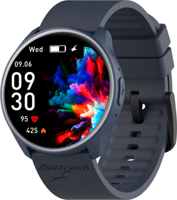 Fastrack Revoltt FR1 Pro|1.3Inch AMOLED display with 600 Nits|Advanced BT Calling Chipset Smartwatch(Blue Strap, Free Size)