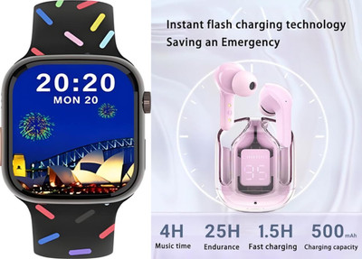 SSVOCATIONPOINT Combo Pack Metal Body Smart Watch With Good Sound Touch one more Product V5.3 Smartwatch(Black Strap, Free)