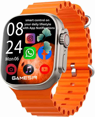 jinzs T800 Ultra Smart Watch with Dual Strap Full Screen Waterproof Touch Display Smartwatch(ORANGE Strap, Free Size)