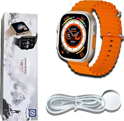 SANNO WORLD T900 ULTRA Smartwatch(BLACK, ORANGE Strap, MEDIUM)