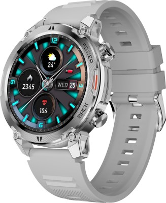 beatXP Terra 1.39'' HD Display bluetooth calling Rugged, Metal body Smartwatch(Ice Silver Strap, Free Size)