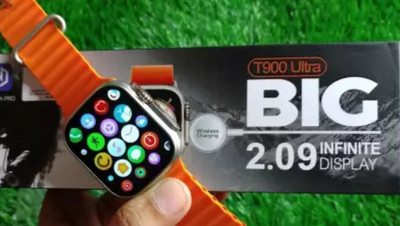 zora T T900 Ultra ,Series 8, NFC,Compass, 395x460 Pixel, Bluetooth Calling Smartwatch Smartwatch(orange Strap, Free Size)