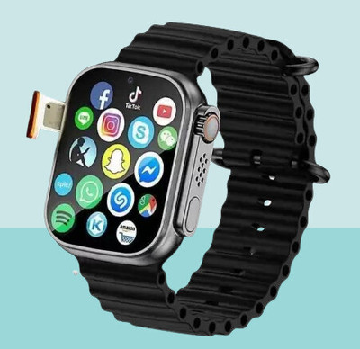 STAR T10 A1 Neww Ultra Smart Watch With Wireless Charging Smartwatch Smartwatch(Black Strap, Free Size)