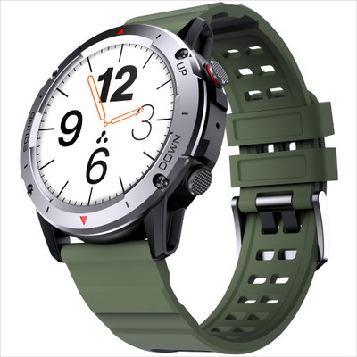 Ambrane Crest 1.39″ Display 360*360 High Resolution, 500 Nits Brightness With BT Calling Smartwatch  (Green Strap, Regular) For Rs. 999 @ 85 %