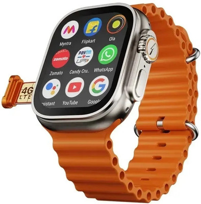 NETZI T800 Ultra smartwatch You can receive and make calls directly from your watch Smartwatch(ORANGE Strap, Free Size)