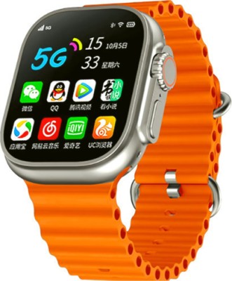 FEEL FLON T800 Ultra Pro Edition smart watch with WiFi GPS SIM card 5G ultra Speed watc Smartwatch(Orange Strap, Free Size)