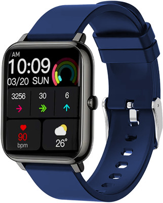 Time Up New Android iOS Phone BT Call 1.8 Inch Touchscreen With Speaker Fitness Tracker Smartwatch(Navy Blue Strap, M)