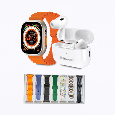 Hitage SW-2826 SMART COMBO SMART WATCH WITH TWS EARBUDS {10 in 1} Smartwatch(multicolour Strap, free size)