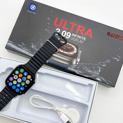 mzn New T10 Smart Watch Ultra Pro with WiFi GPS SIM card 5G Smartwatch(Black Strap, Free Size)