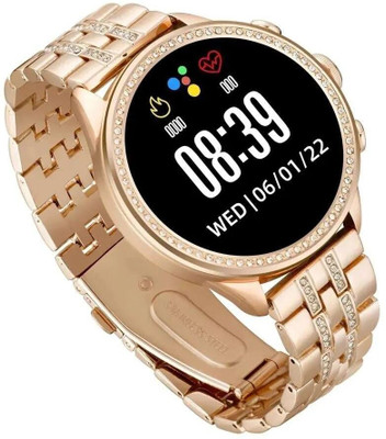 ZARRY Gen 9 Diamond Edition Rose Gold Smartwatch 2 Straps Touchscreen Amoled Display Smartwatch(Golden Strap, Freesize)