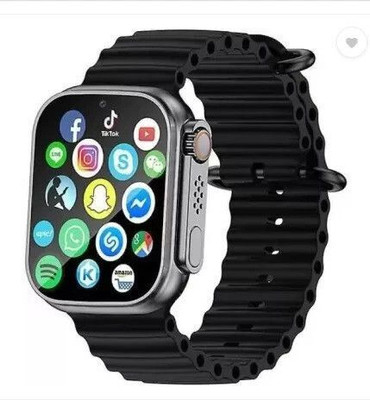 Wristkart T800 Black Ultra Smartwatch , Calling Smartwatch With Bluetooth Technology Smartwatch(Black Strap, Free Size)