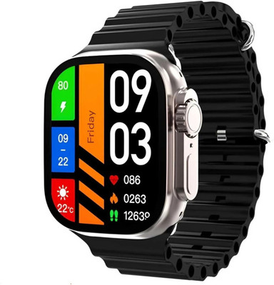 H A M W9 ultra 2 Ultra Smart Watch bluetooth calling (BLACK STRAP) Smartwatch(BLACK Strap, FREE SIZE)