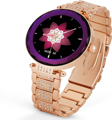 MELZRON Gen 17 Gold Chain Smartwatch AMOLED Touchscreen Display Bluetooth Calling Men Smartwatch(Golden Strap, Freesize)
