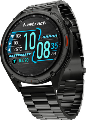 Fastrack Marvellous FX1-1.43''|Super AMOLED|3D Dynamic UI|SS Strap |Premium Fashion Men's Smartwatch(Gun Strap, Free Size)