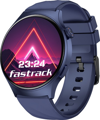 Fastrack Optimus Pro with 1.43 AMOLED Display & AOD(466x466),Functional Crown,BT Calling Smartwatch(Blue Strap, Free Size)