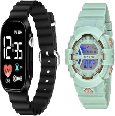 KYOKA Digital Watch Waterproof Square Watch, Digital Multi Function Kids Sports Watch Smartwatch(MULTICOLOR Strap, KIDS)