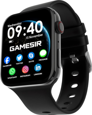 GameSir T-Storm Black-A1 Full Screen Touch Watch Specially Made for Girl & Women Smartwatch(Black Strap, 2.01 Inch Full Screen Display Notifications smartwatch)