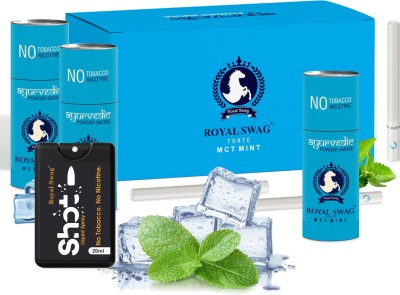 ROYAL SWAG Herbal Mint Cigarettes Flavoured King Size Tobacco & Nicotine Free & 20ml Shot Smoking Cessations(Pack of 50)