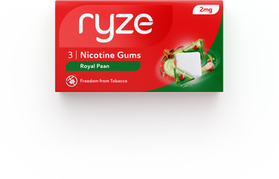 Ryze Nicotine Gum 2mg (Royal Paan) | 3 Gums Smoking Cessations(Pack of 10)