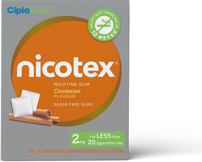 Nicotex 2mg 12 Gums Cinnamon Flavour Smoking Cessations(Pack of 1)