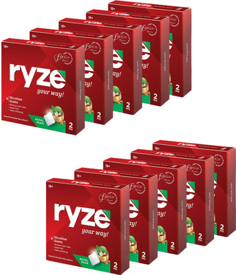 Ryze Nicotine Gum 2mg Royal Paan (90 Gums) Smoking Cessations Smoking Cessations(Pack of 10)