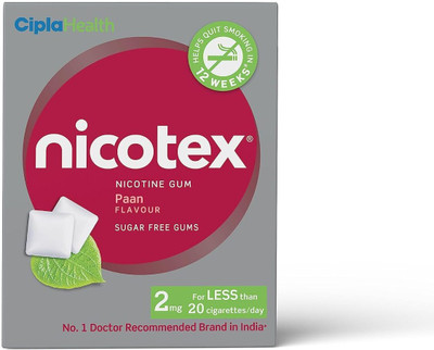 Cipla Nicotex Nicotine Paan Gums 2mg | Helps to Quit Smoking |12 Gums Each Pack Smoking Cessations(Pack of 4)