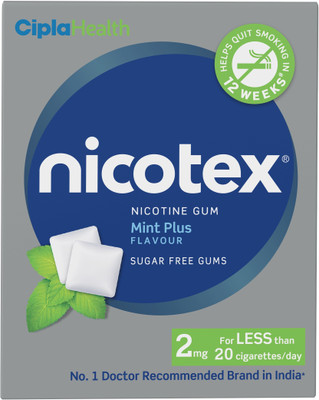 Nicotex 2mg 12 Gums Mint Plus Flavour Smoking Cessations(Pack of 1)