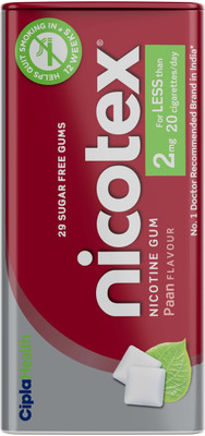Cipla Nicotex Nicotine Paan Gums 2mg | Helps to Quit Smoking | 29 Gums Each Pack Smoking Cessations(Pack of 1)