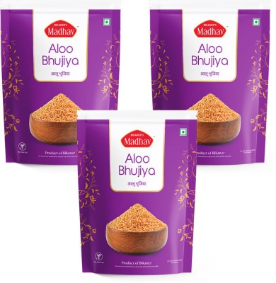 MADHAV Aloo Bhujya 1.2Kg (400Gm x 3) Handmade | No Palm Oil | Product of Bikaner(3 x 400 g)