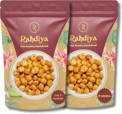 Rahdiya Premium Salt-Pepper & Pudina Makhana | Tasty Snacks, Ready to eat | Pack of 2(2 x 65 g)